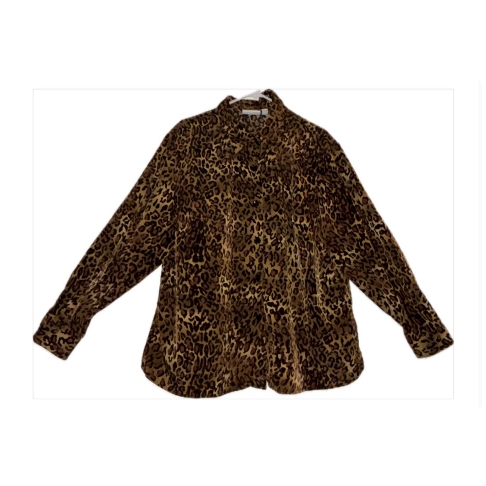 Leopard Print Button-Up Blouse